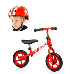 Kinderlaufrad ohne Pedale Minibike Rot + Helm Star Rot 24211/WEB1