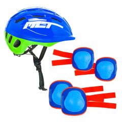 Set de Casco y Protecciones Azul Molto